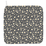 Grey Daisy Floral Pattern Print Hand Towel