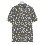 Grey Daisy Floral Pattern Print Hawaiian Shirt