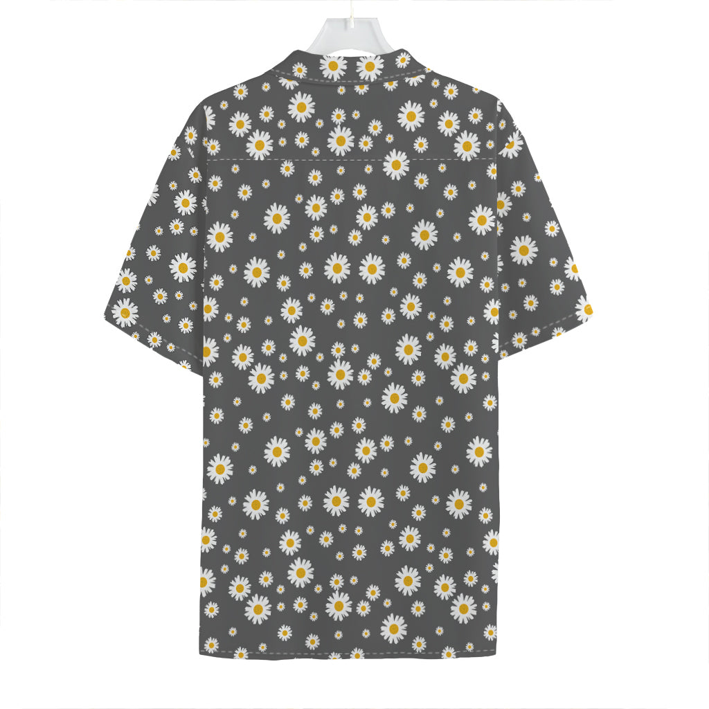 Grey Daisy Floral Pattern Print Hawaiian Shirt