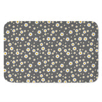Grey Daisy Floral Pattern Print Indoor Door Mat