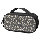 Grey Daisy Floral Pattern Print Insulin Cooler Travel Case