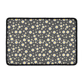 Grey Daisy Floral Pattern Print Kitchen Mat