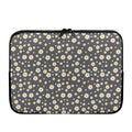 Grey Daisy Floral Pattern Print Laptop Sleeve