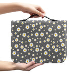 Grey Daisy Floral Pattern Print Leather Bible Cover