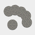 Grey Daisy Floral Pattern Print Leather Coaster Set