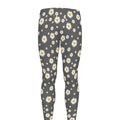 Grey Daisy Floral Pattern Print Men's Leggings
