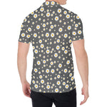 Grey Daisy Floral Pattern Print Men's Shirt