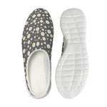Grey Daisy Floral Pattern Print Mesh Casual Shoes
