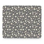 Grey Daisy Floral Pattern Print Mouse Pad