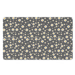 Grey Daisy Floral Pattern Print Polyester Doormat
