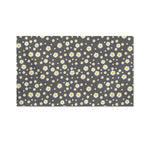 Grey Daisy Floral Pattern Print Polyester Flag