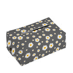 Grey Daisy Floral Pattern Print Rectangle Tissue Box Cover