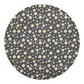 Grey Daisy Floral Pattern Print Round Blanket