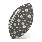 Grey Daisy Floral Pattern Print Rugby Ball