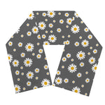 Grey Daisy Floral Pattern Print Scarf