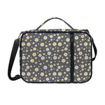 Grey Daisy Floral Pattern Print Shoulder Strap Bible Bag