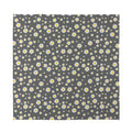 Grey Daisy Floral Pattern Print Silk Bandana