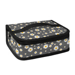 Grey Daisy Floral Pattern Print Small Lunch Bag
