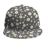Grey Daisy Floral Pattern Print Snapback Cap