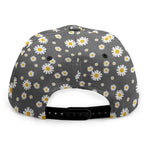 Grey Daisy Floral Pattern Print Snapback Cap