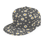 Grey Daisy Floral Pattern Print Snapback Cap