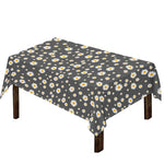Grey Daisy Floral Pattern Print Tablecloth