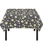 Grey Daisy Floral Pattern Print Tablecloth