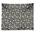 Grey Daisy Floral Pattern Print Tapestry