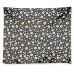 Grey Daisy Floral Pattern Print Tapestry