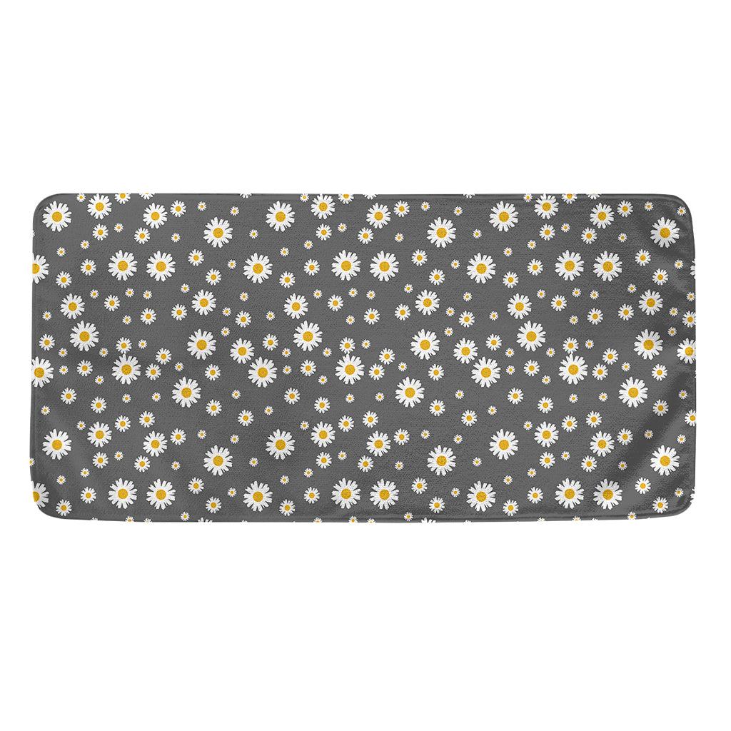 Grey Daisy Floral Pattern Print Towel