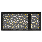 Grey Daisy Floral Pattern Print Trifold Wallet