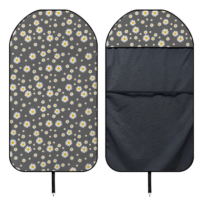 Grey Daisy Floral Pattern Print Waterproof Car Seat Cover