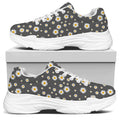 Grey Daisy Floral Pattern Print White Chunky Shoes