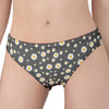 Grey Daisy Floral Pattern Print Women's Panties