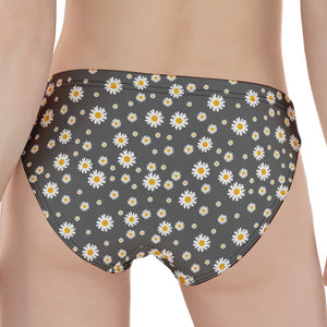 Grey Daisy Floral Pattern Print Women's Panties