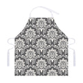 Grey Damask Pattern Print Adjustable Apron