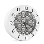 Grey Damask Pattern Print Alarm Clock
