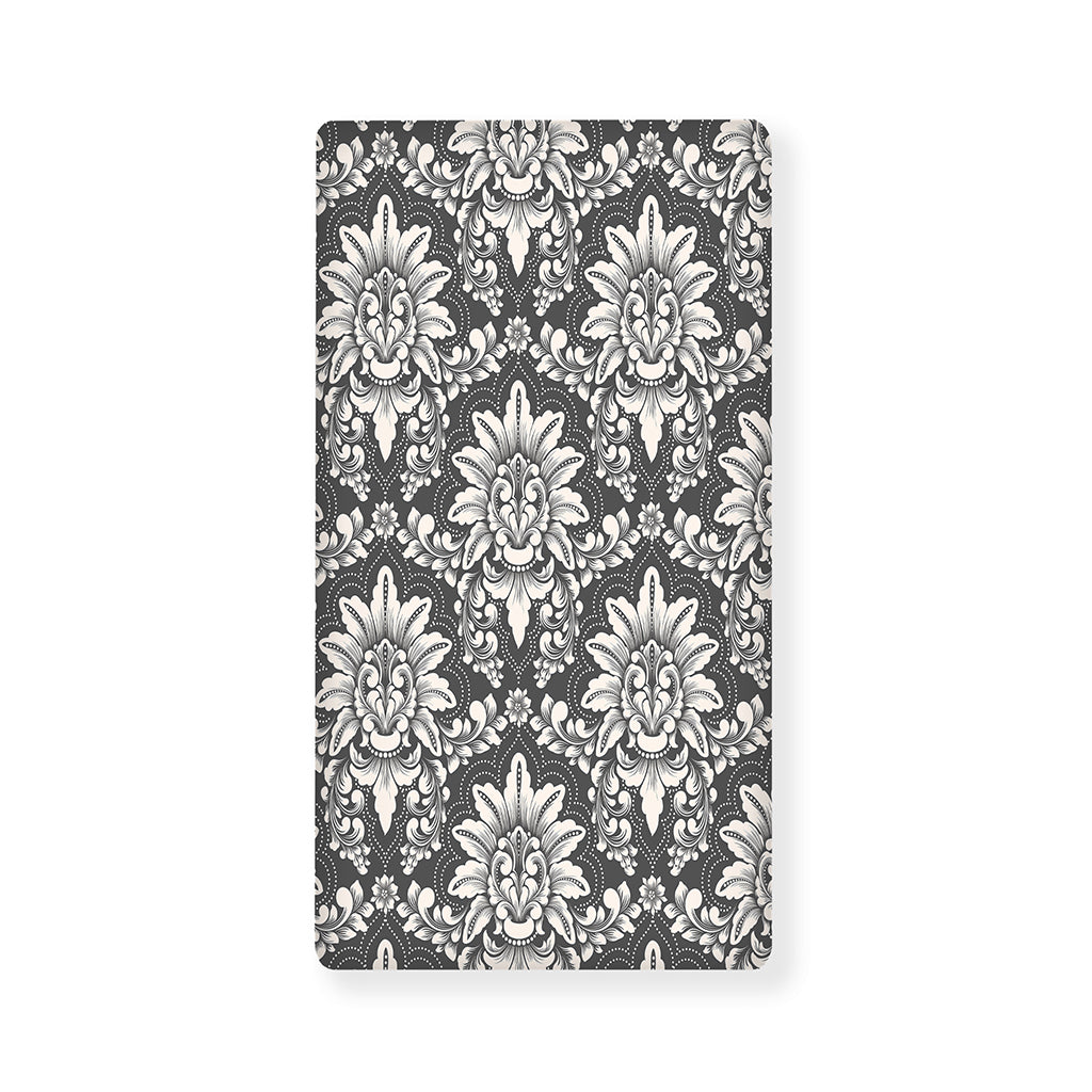Grey Damask Pattern Print Baby Crib Sheet