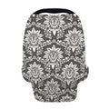 Grey Damask Pattern Print Baby Seat Cover