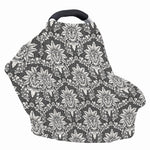Grey Damask Pattern Print Baby Seat Cover