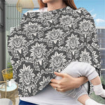 Grey Damask Pattern Print Baby Seat Cover