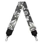 Grey Damask Pattern Print Bag Strap
