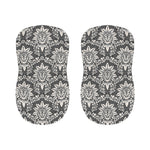 Grey Damask Pattern Print Bar Stool Covers