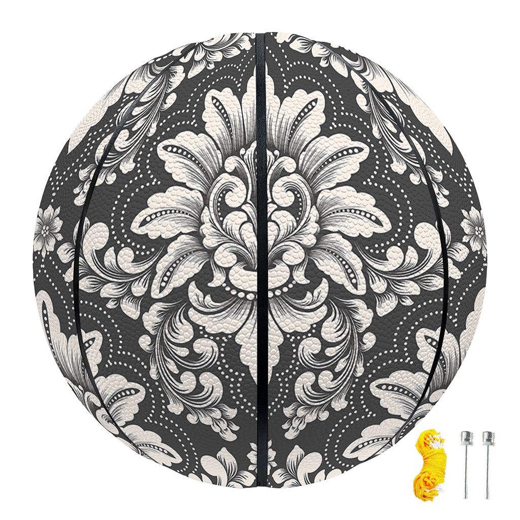 Grey Damask Pattern Print Basketball
