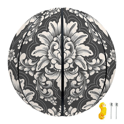 Grey Damask Pattern Print Basketball