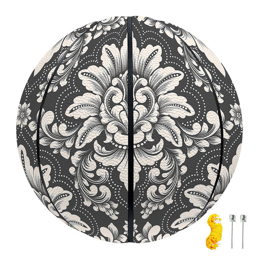 Grey Damask Pattern Print Basketball