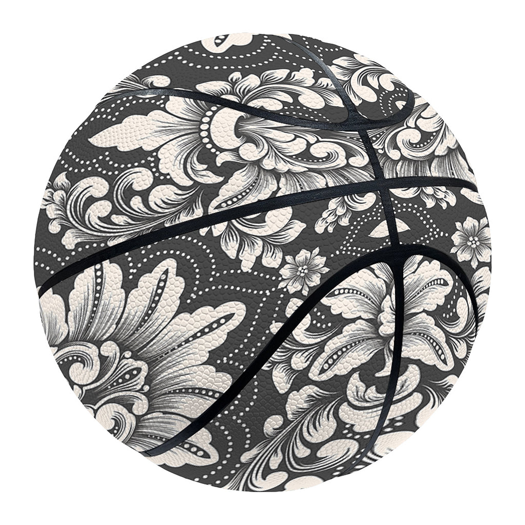 Grey Damask Pattern Print Basketball