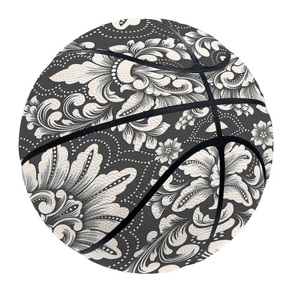 Grey Damask Pattern Print Basketball