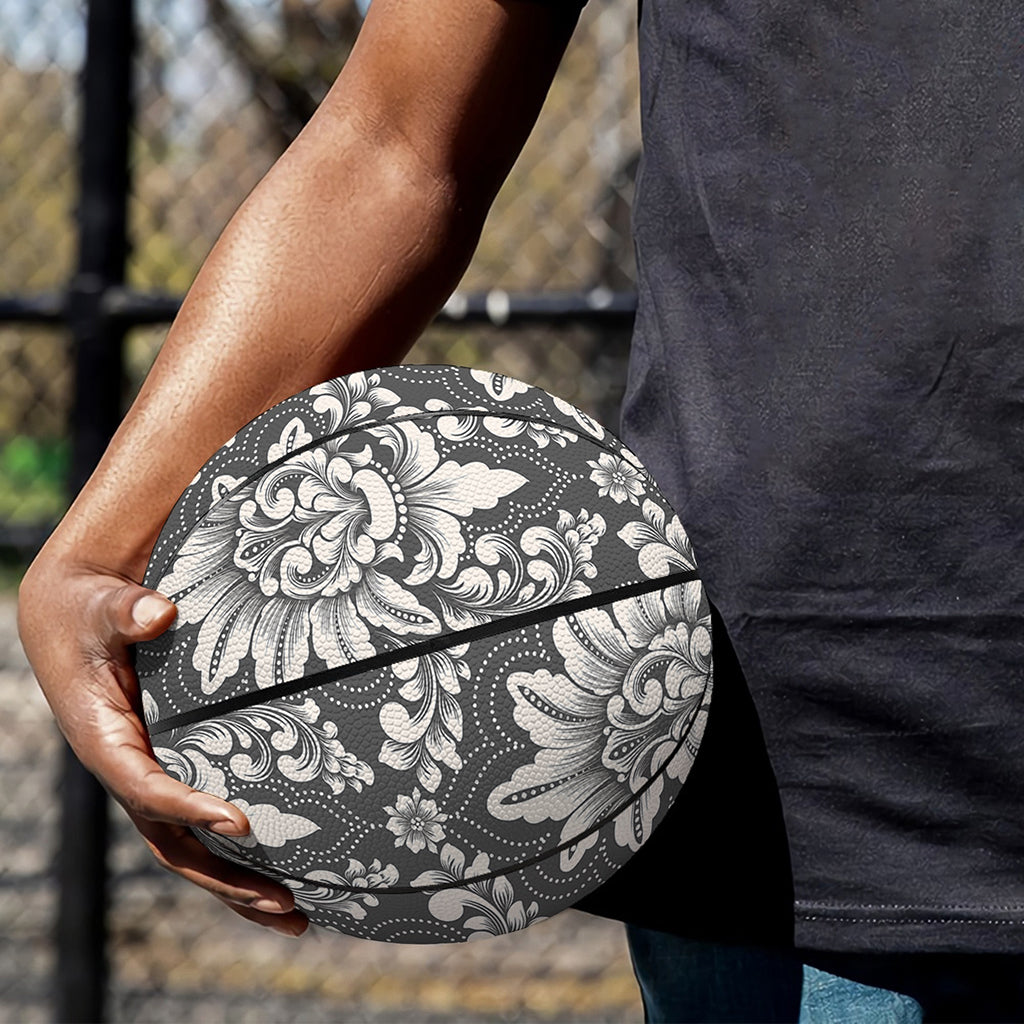 Grey Damask Pattern Print Basketball