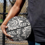 Grey Damask Pattern Print Basketball